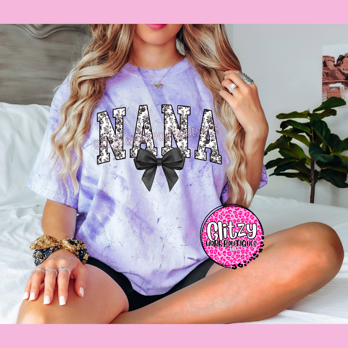 BLACK FLORAL CUSTOM COQUETTE BOW APPAREL