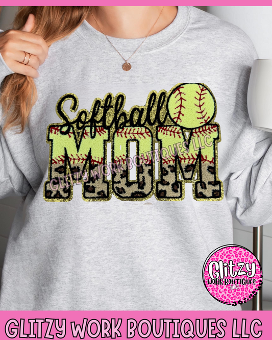 SOFTBALL MOM PATCHED APPAREL
