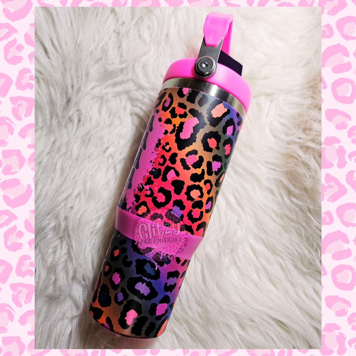 MAMA COLORFUL LEOPARD 30oz FLIP TOP TUMBLER