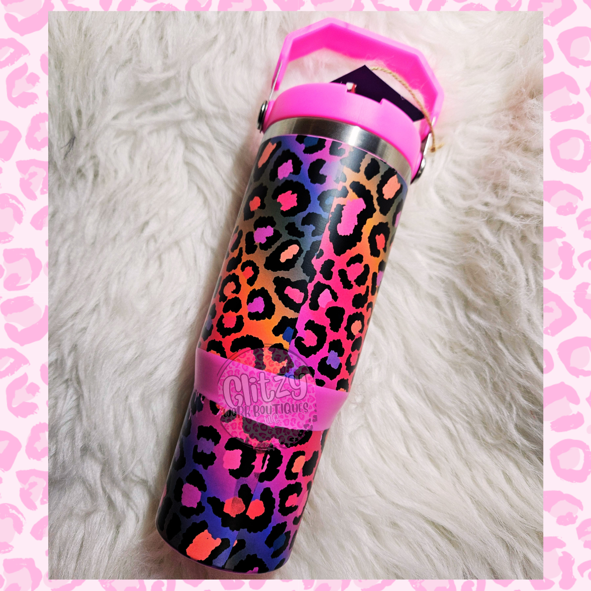 MAMA COLORFUL LEOPARD 30oz FLIP TOP TUMBLER