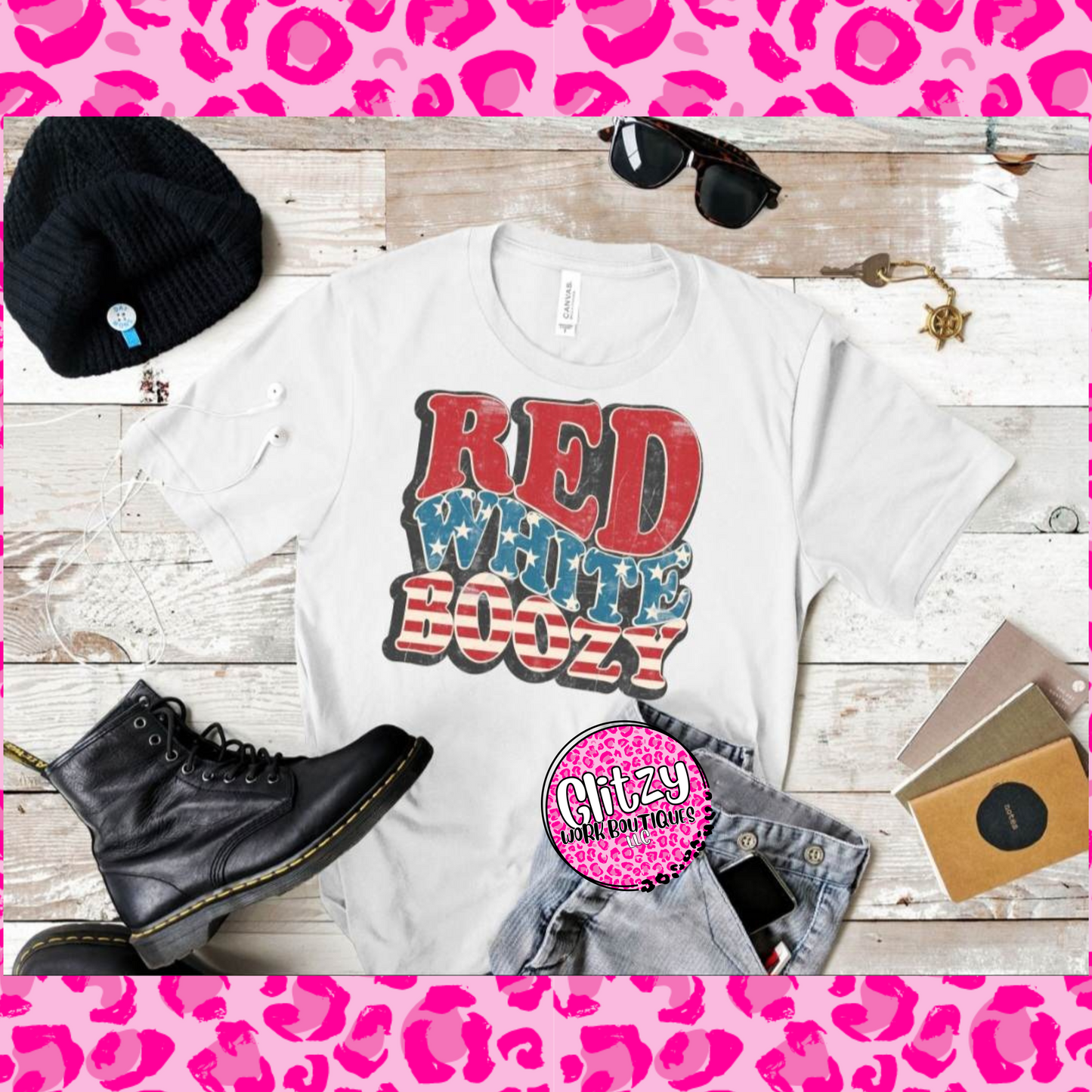RED WHITE BOOZY TEE