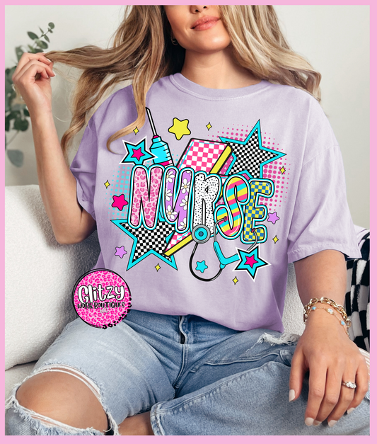 RETRO NURSE PRINTED APPAREL