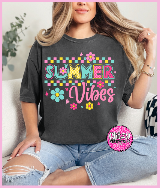 CHECKERED RETRO SUMMER VIBES PRINTED APPAREL