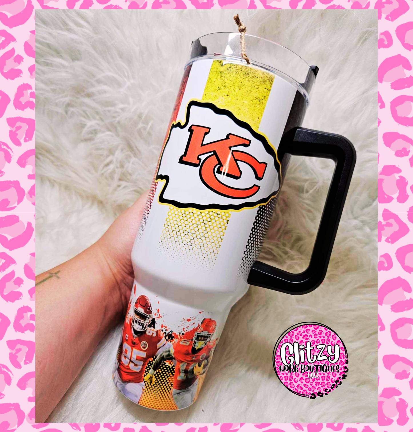 KANSAS CITY CHIEFS DUPE 40OZ TUMBLER