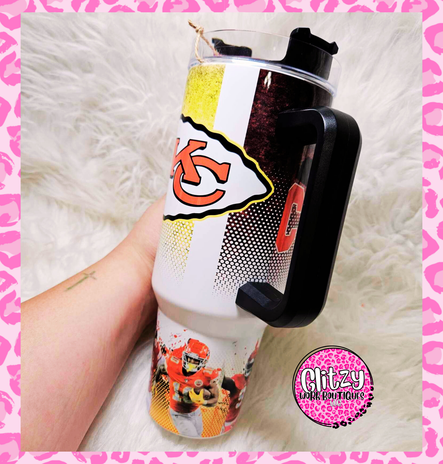 KANSAS CITY CHIEFS DUPE 40OZ TUMBLER