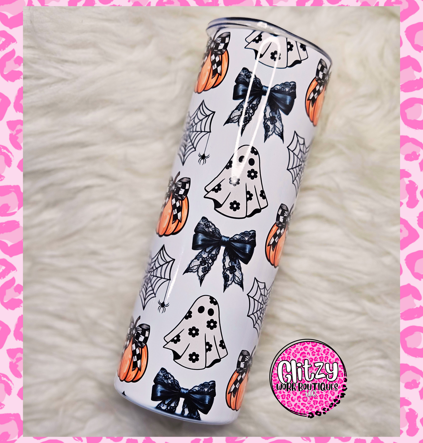 COQUETTE BOWS & PLAID PUMPKINS TUMBLER