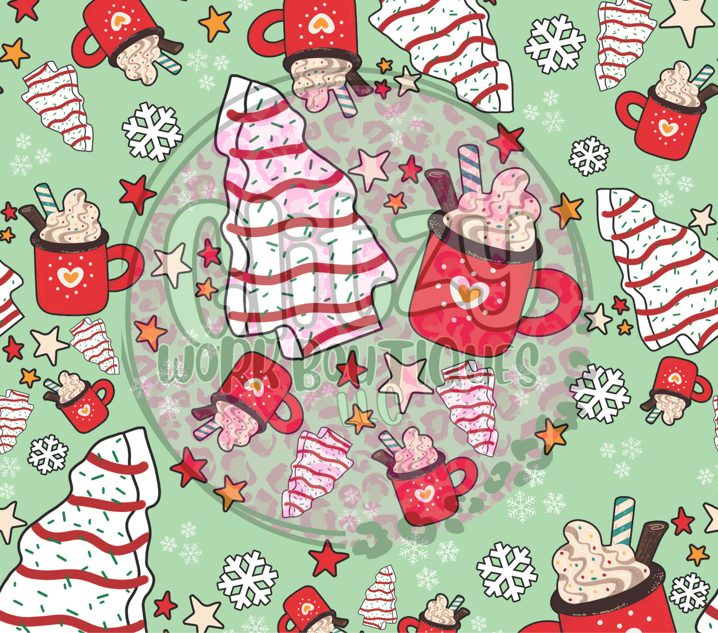 LITTLE DEBBIE HOT CHOCOLATE SUBLIMATION TUMBLER TRANSFER