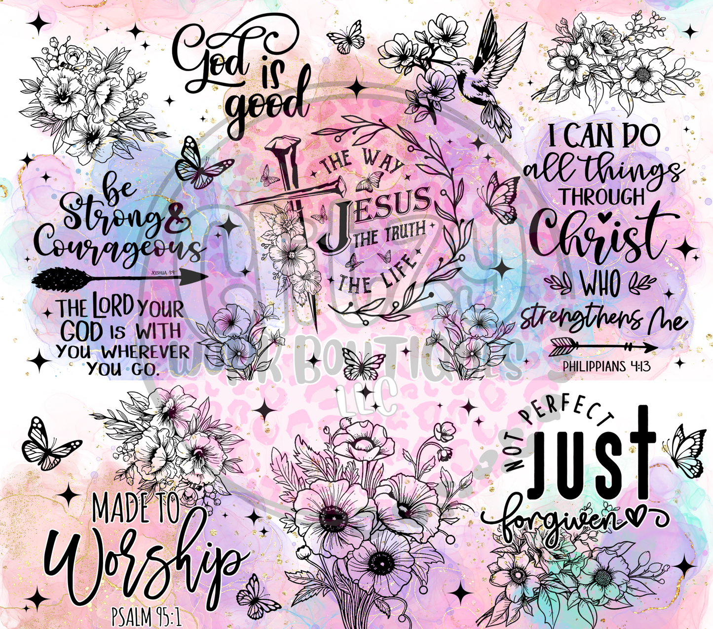 JESUS THE WAY THE TRUTH THE LIFE SUBLIMATION TUMBLER TRANSFER