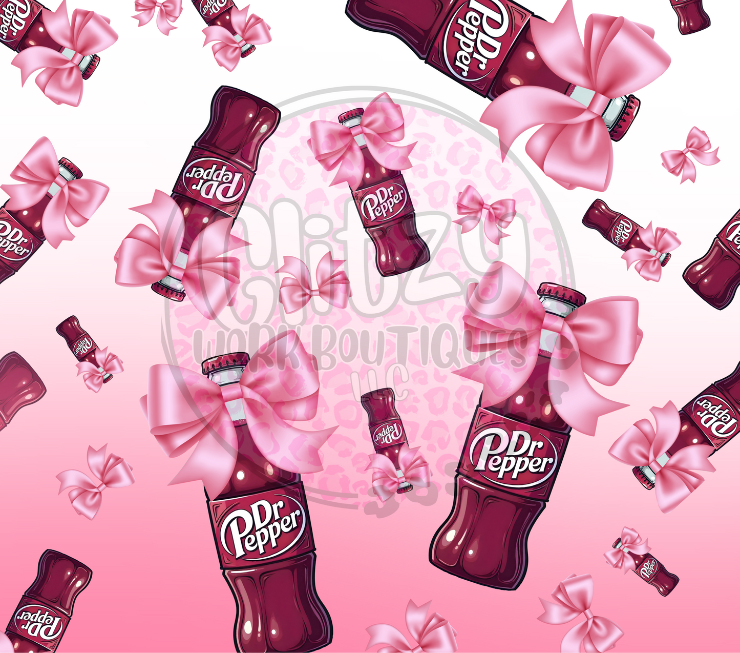 DR PEPPER COQUETTE BOW SUBLIMATION TUMBLER TRANSFER