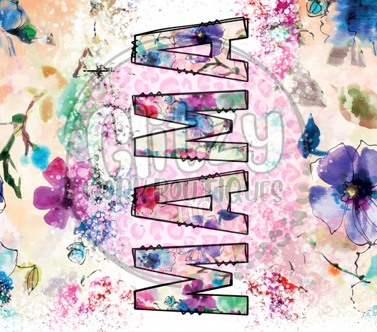 MAMA FLORAL SUBLIMATION TUMBLER TRANSFER