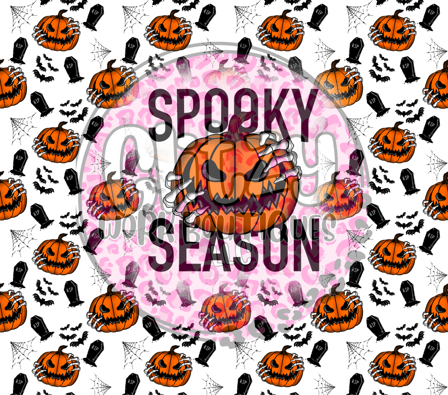 SPOOKY SEASON SKELLY HAND PUMPKINS SUBLIMATION TUMBLER TRANSFER