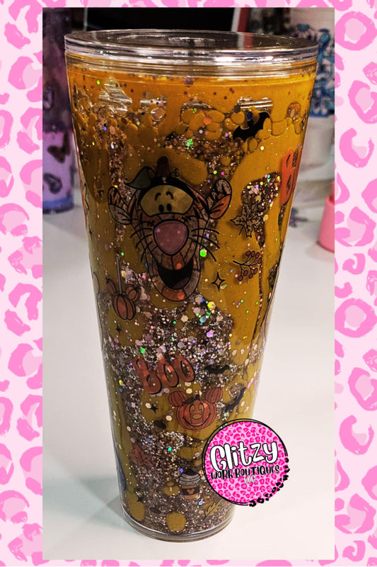 PATCHWORK POOH DUAL LAVA DRIP SNOW GLOBE TUMBLER