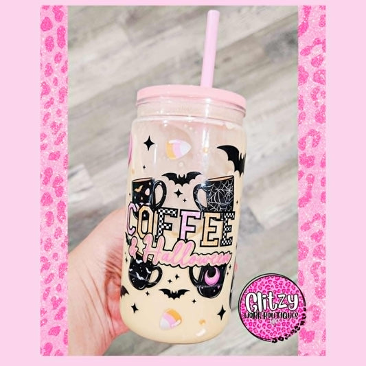 COFFEE & HALLOWEEN SNOW GLOBE TUMBLER