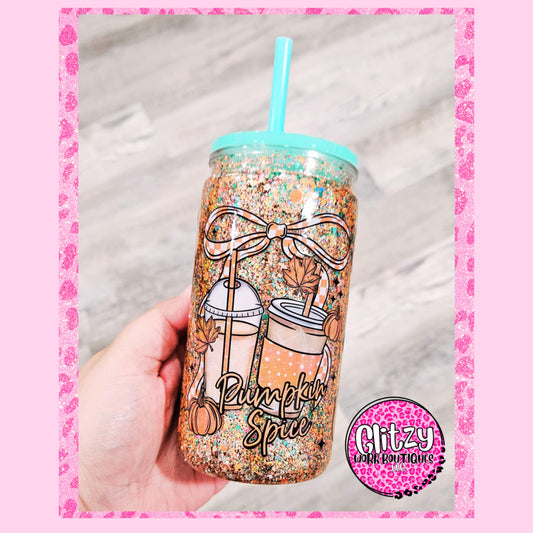 PUMPKIN SPICE SNOW GLOBE TUMBLER