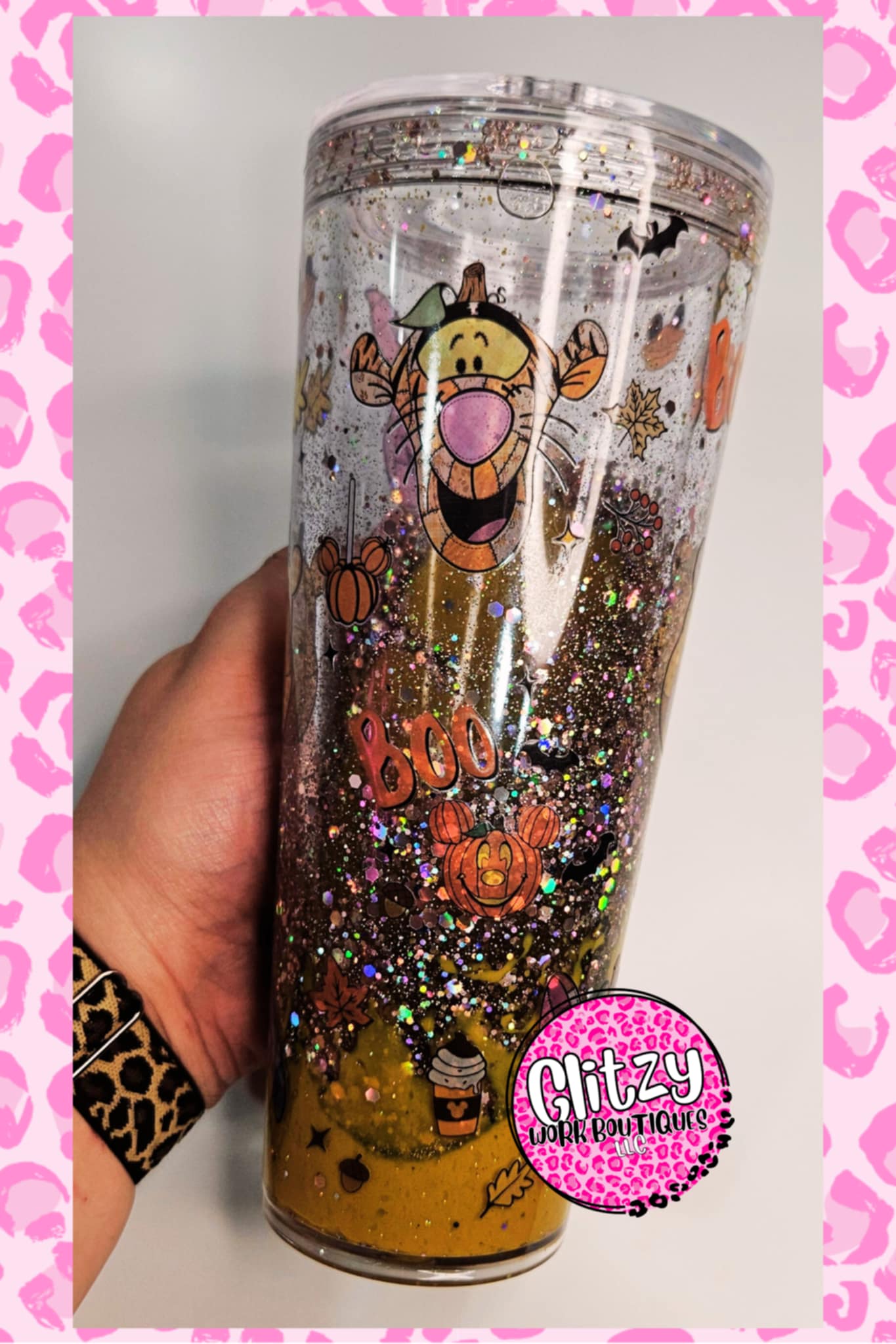 PATCHWORK POOH DUAL LAVA DRIP SNOW GLOBE TUMBLER