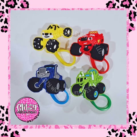 MONSTER TRUCK STRAW TOPPERS