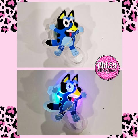 DANCING BLUEY LIGHT UP STRAW TOPPER
