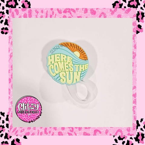 HERE COMES THE SUN STRAW TOPPER