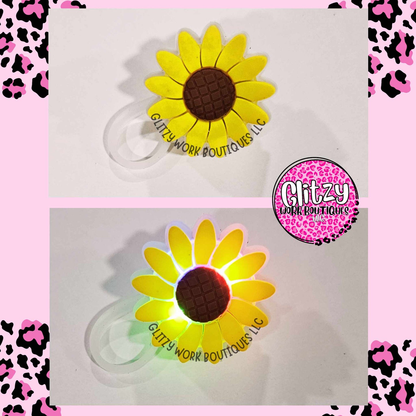 SUNFLOWER LIGHT UP STRAW TOPPER