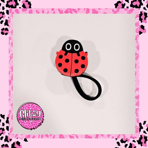LADY BUG STRAW TOPPER