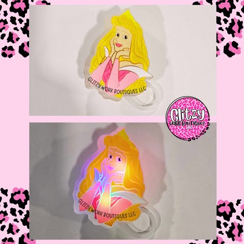 PRINCESS LIGHT UP STRAW TOPPERS