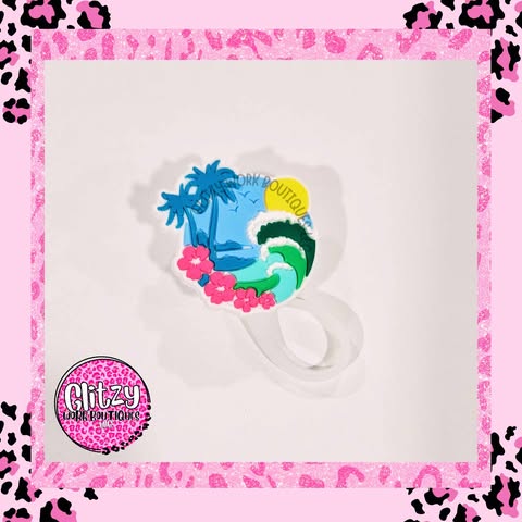 TROPICAL ESCAPE STRAW TOPPER