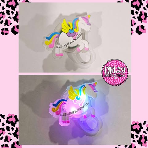 UNICORN LIGHT UP STRAW TOPPER
