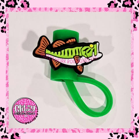 BASS FISH STRAW TOPPER