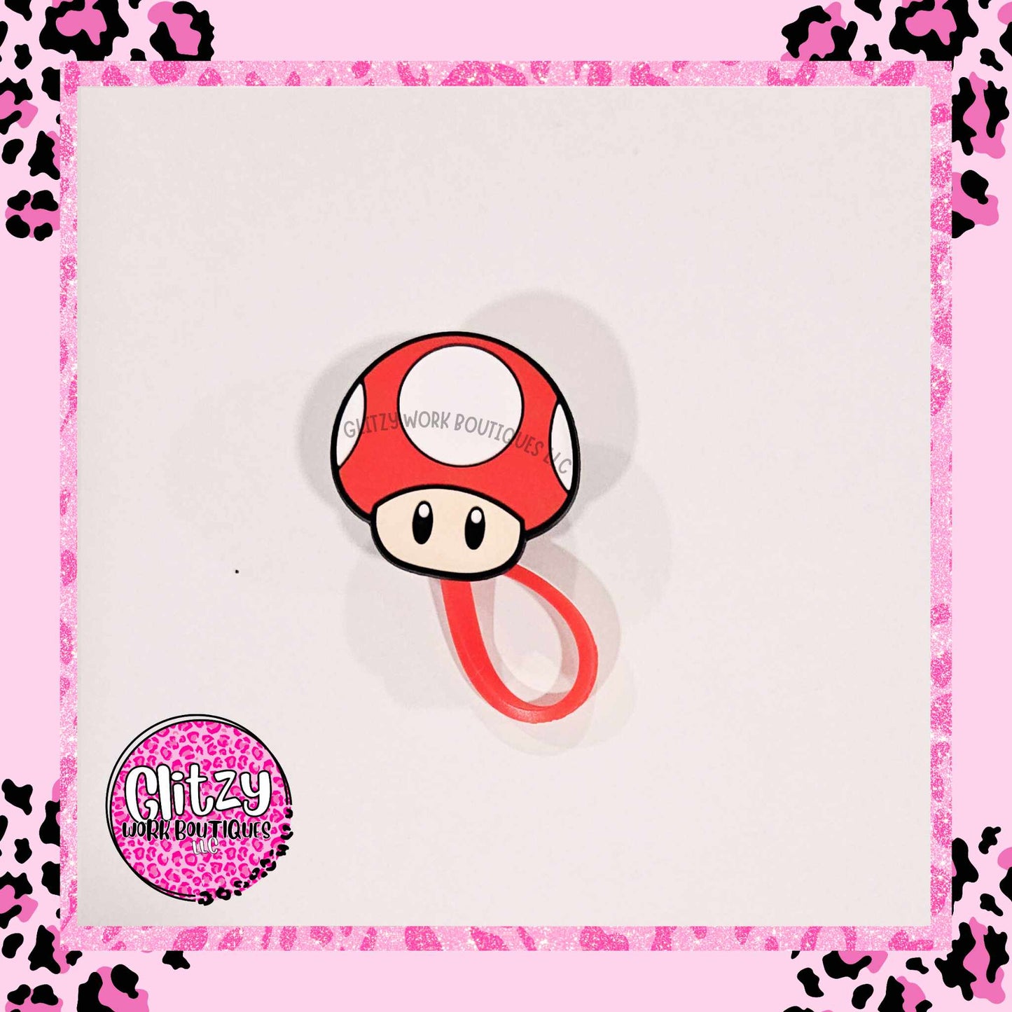 POWER UP SUPER MUSHROOM STRAW TOPPER