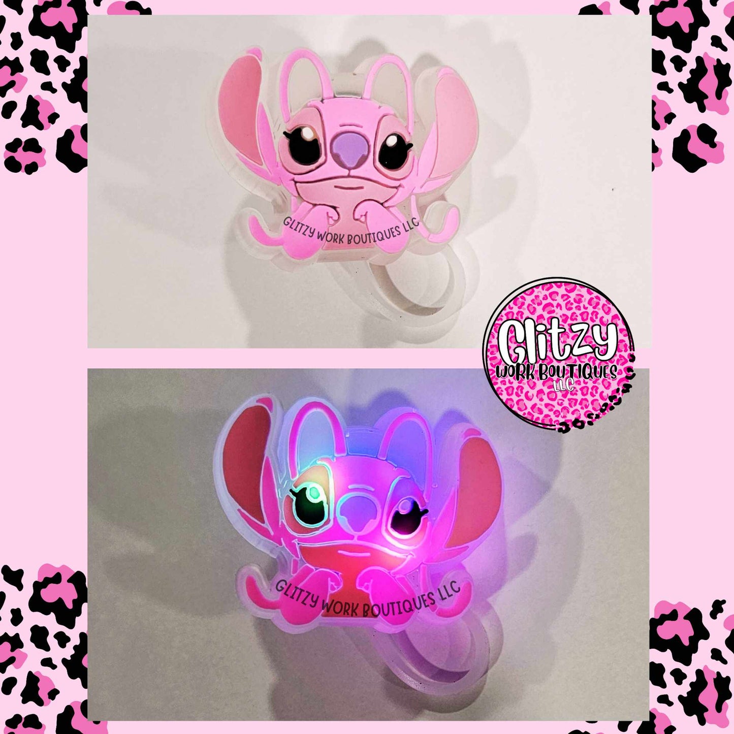 FULL FACE ANGEL LIGHT UP STRAW TOPPER