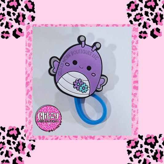 PURPLE SQUISHMALLOW BUTTERFLY STRAW TOPPER