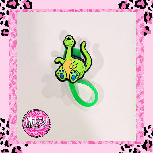 SITTING DINO STRAW TOPPER