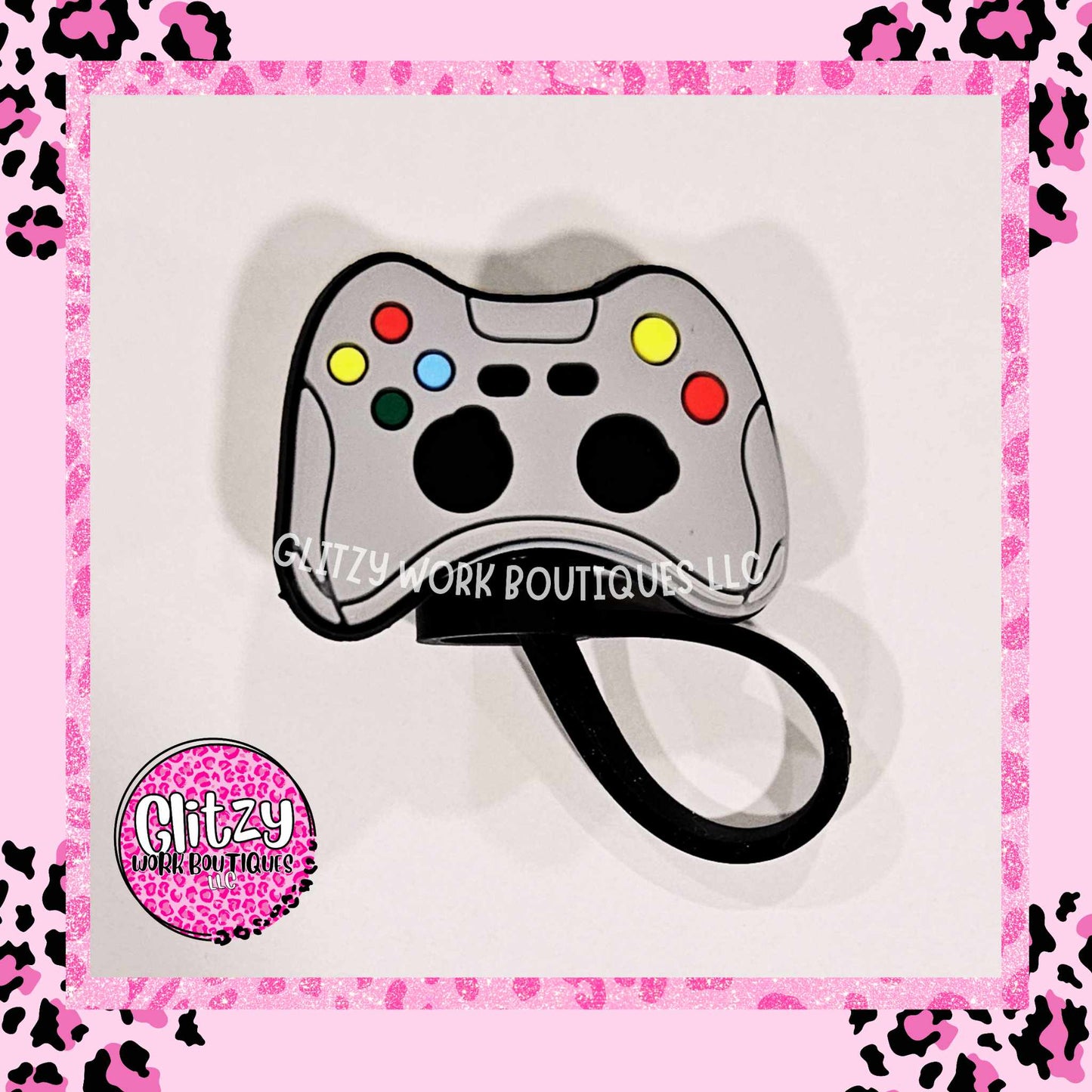 GREY GAME CONTROLLER STRAW TOPPER
