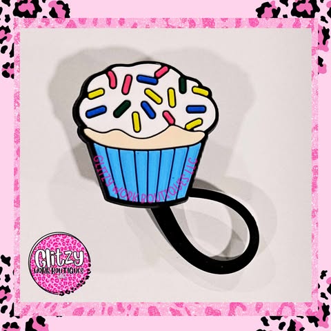 SPRINKLE CUPCAKE STRAW TOPPER