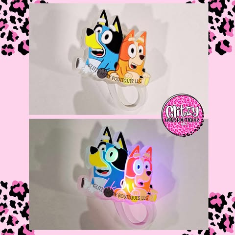 BLUEY & BINGO LIGHT UP STRAW TOPPER