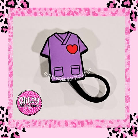 PURPLE SCRUB STRAW TOPPER