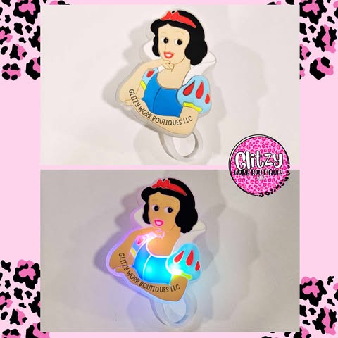 PRINCESS LIGHT UP STRAW TOPPERS