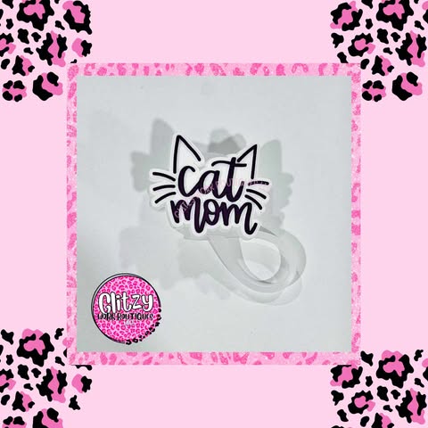CAT MOM STRAW TOPPER