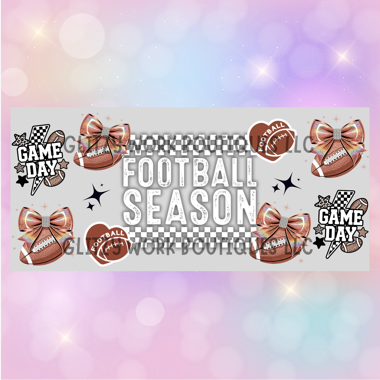 GLITTERED FOOTBALL SEASON CUP WRAP