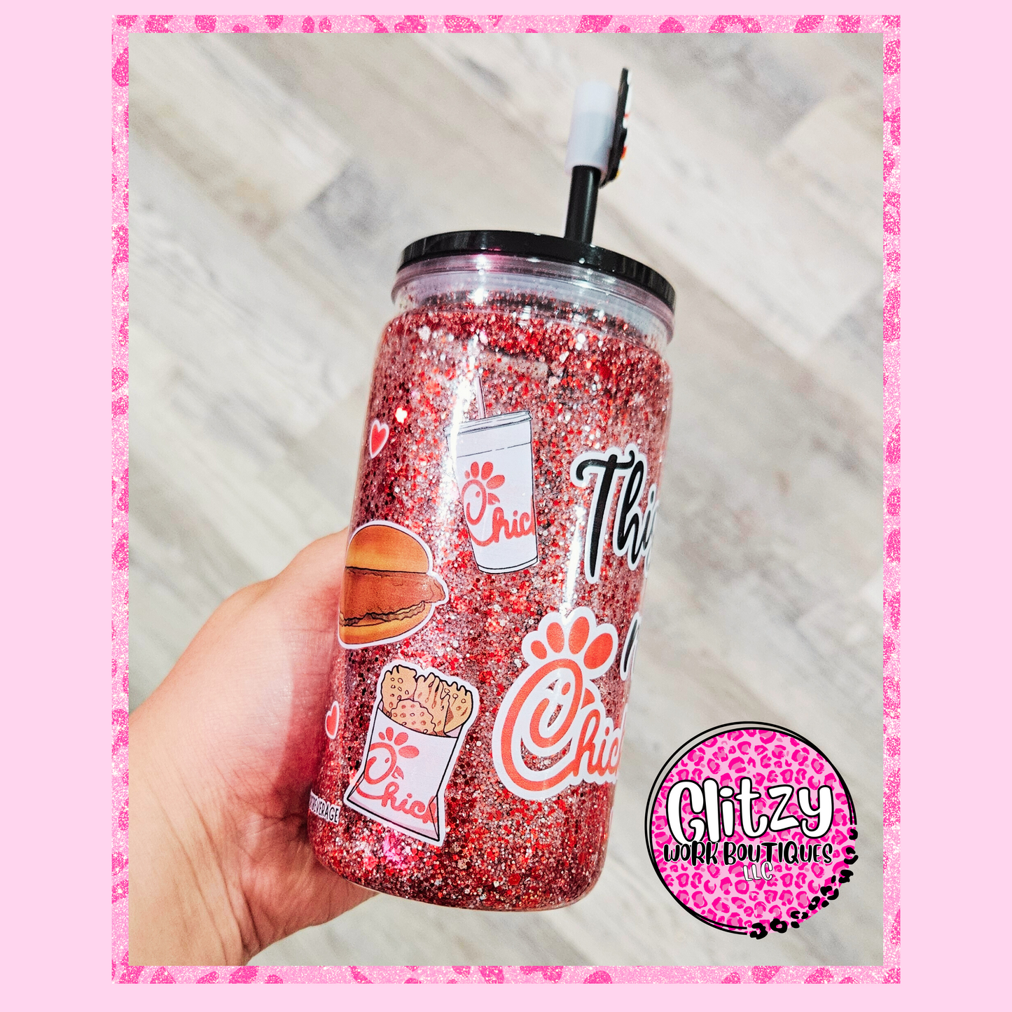 THIS GIRL RUNS ON CHICK-FIL-A SNOW GLOBE TUMBLER