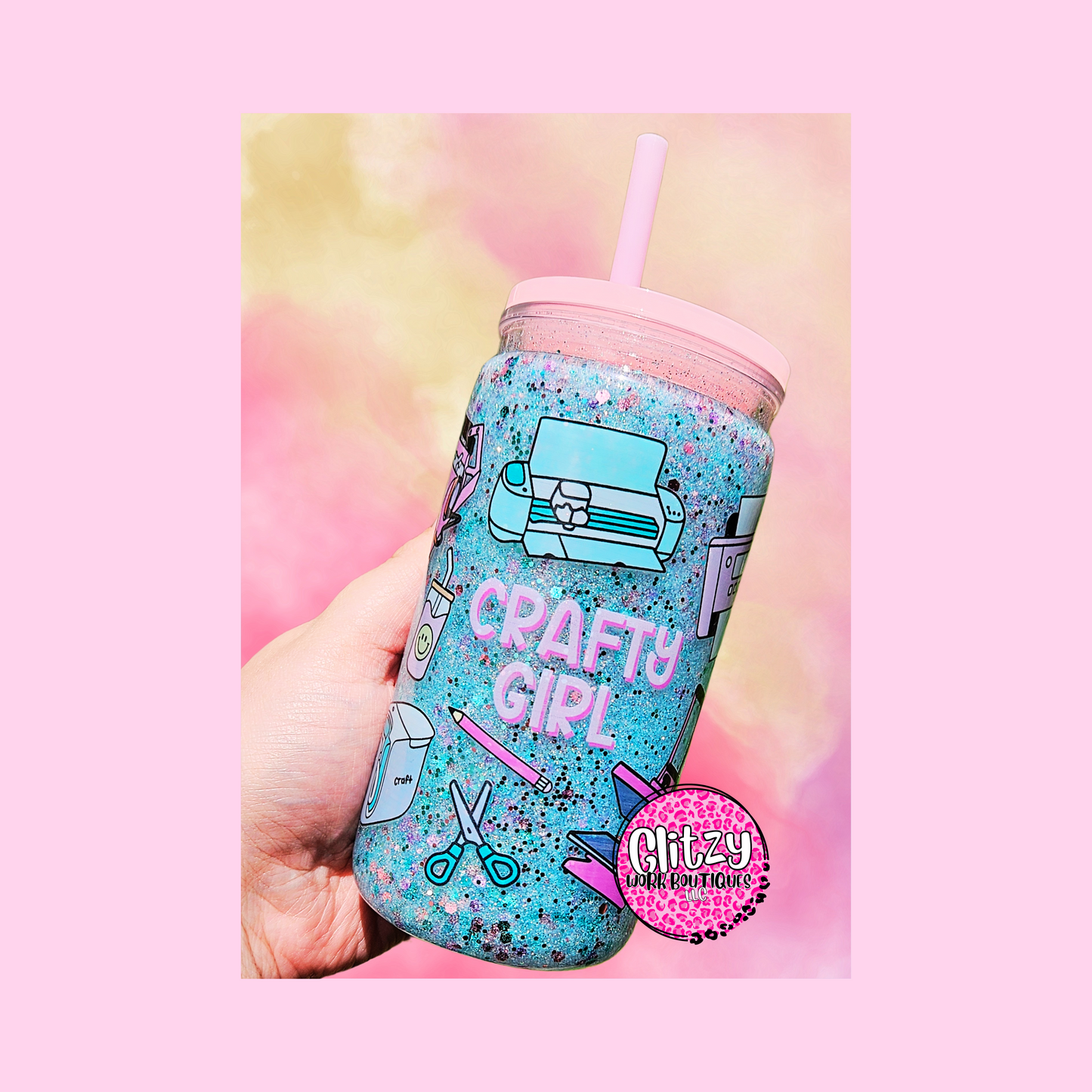 CRAFTY GIRL SNOW GLOBE TUMBLER