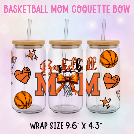 BASKETBALL MOM COQUEETE BOW CUP WRAP