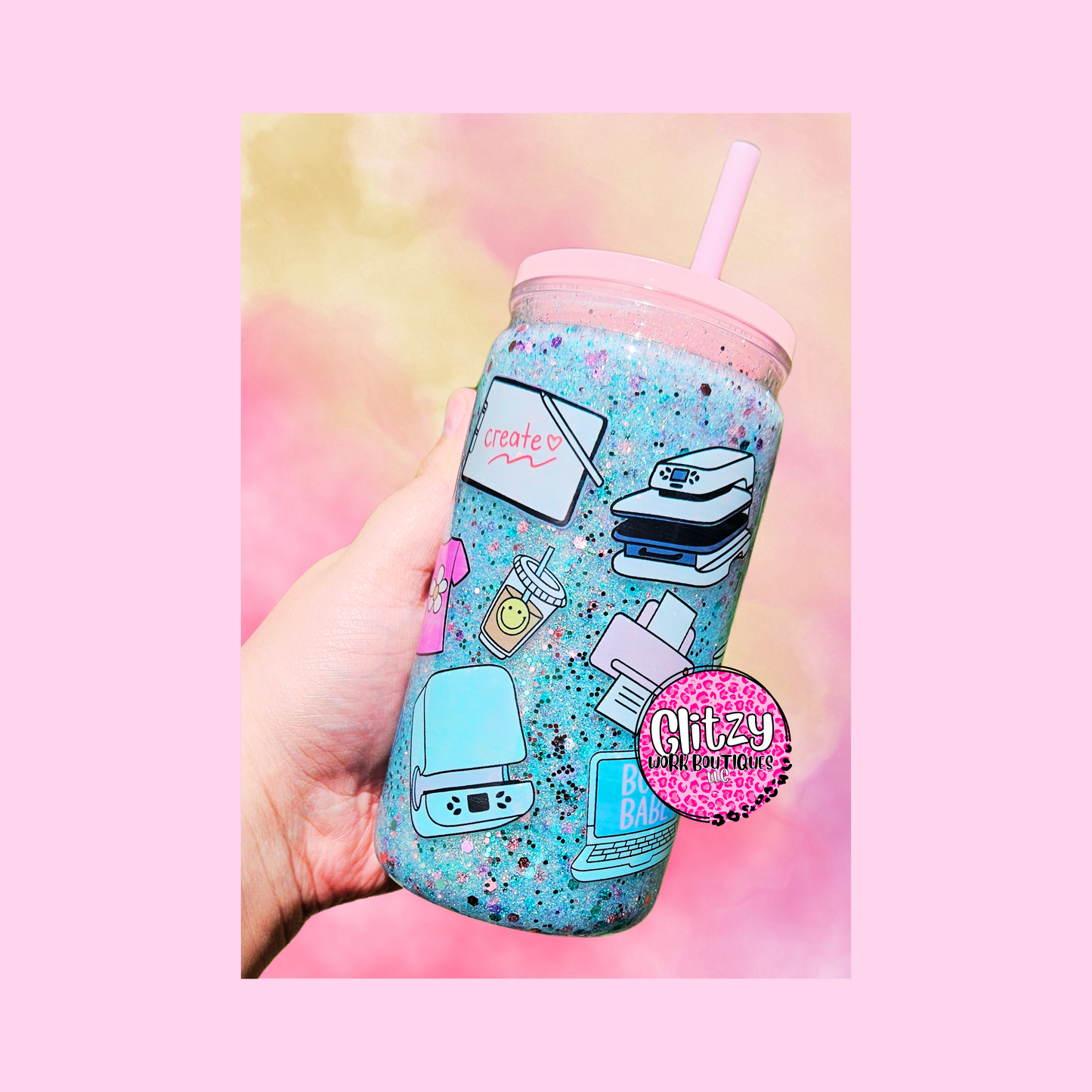 CRAFTY GIRL SNOW GLOBE TUMBLER