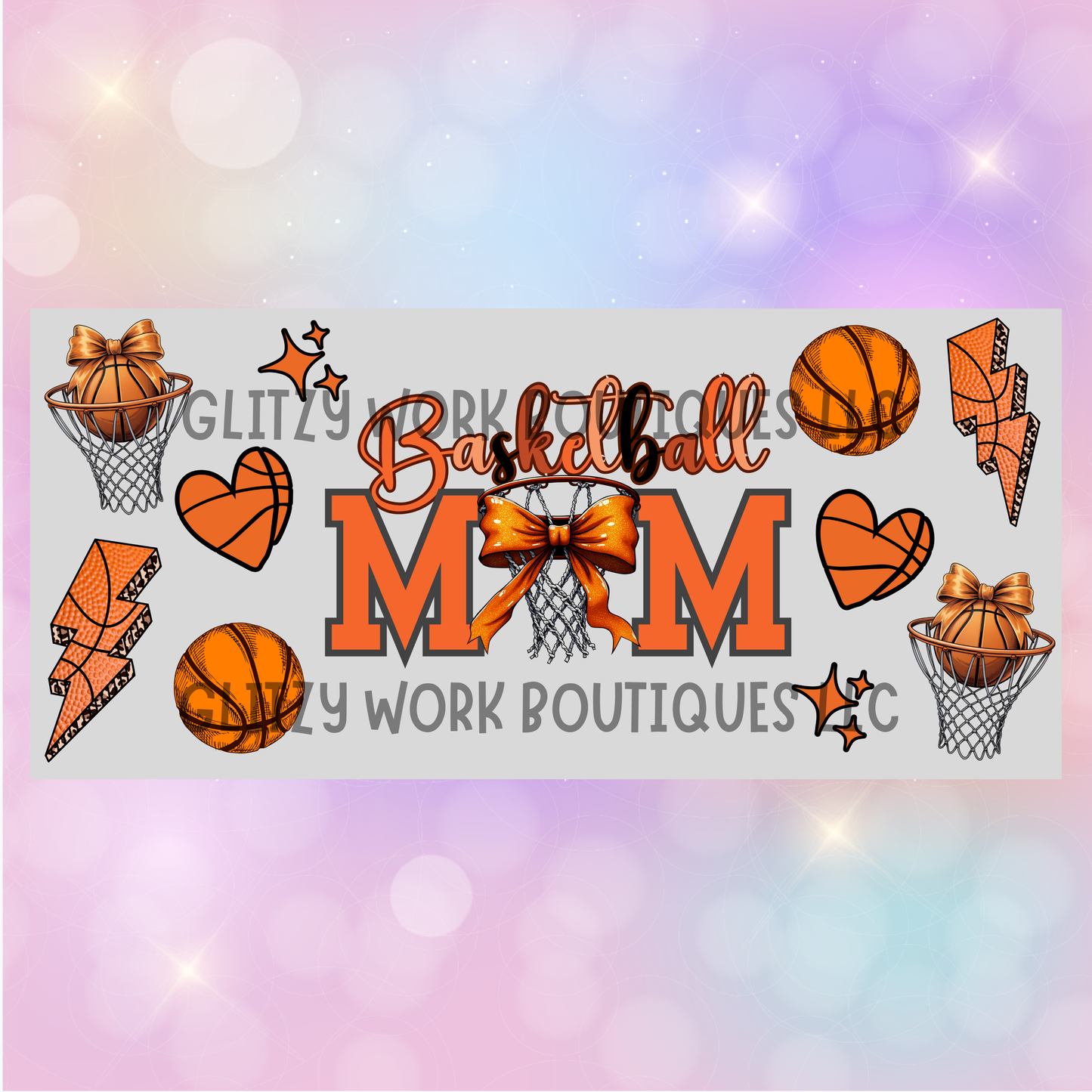 BASKETBALL MOM COQUEETE BOW CUP WRAP