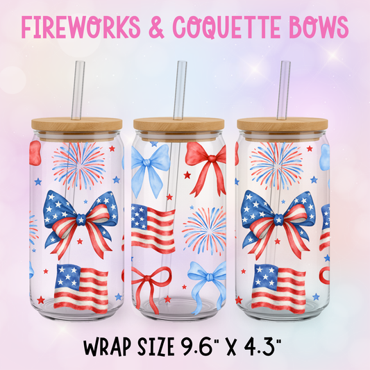 FIREWORKS & COQUETTE BOWS CUP WRAP