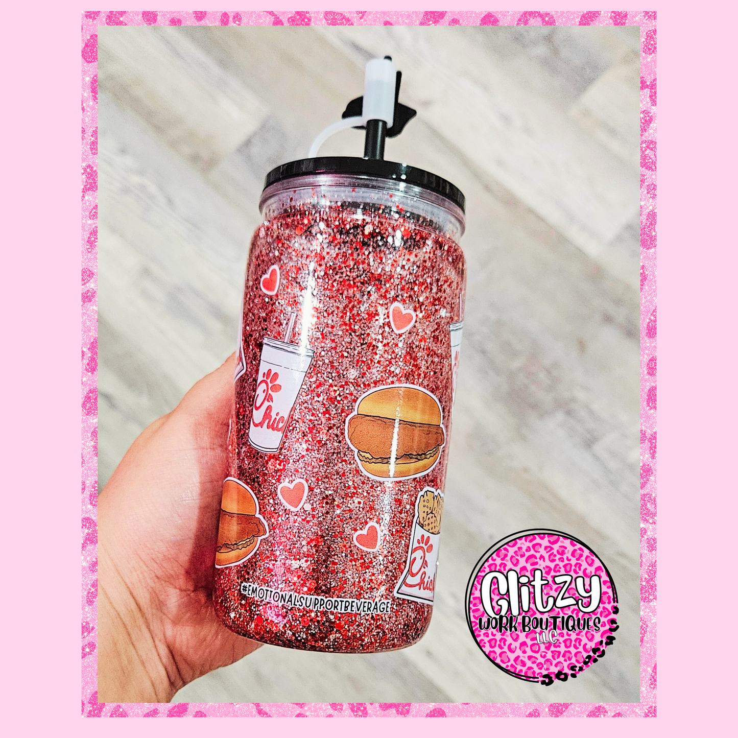 THIS GIRL RUNS ON CHICK-FIL-A SNOW GLOBE TUMBLER