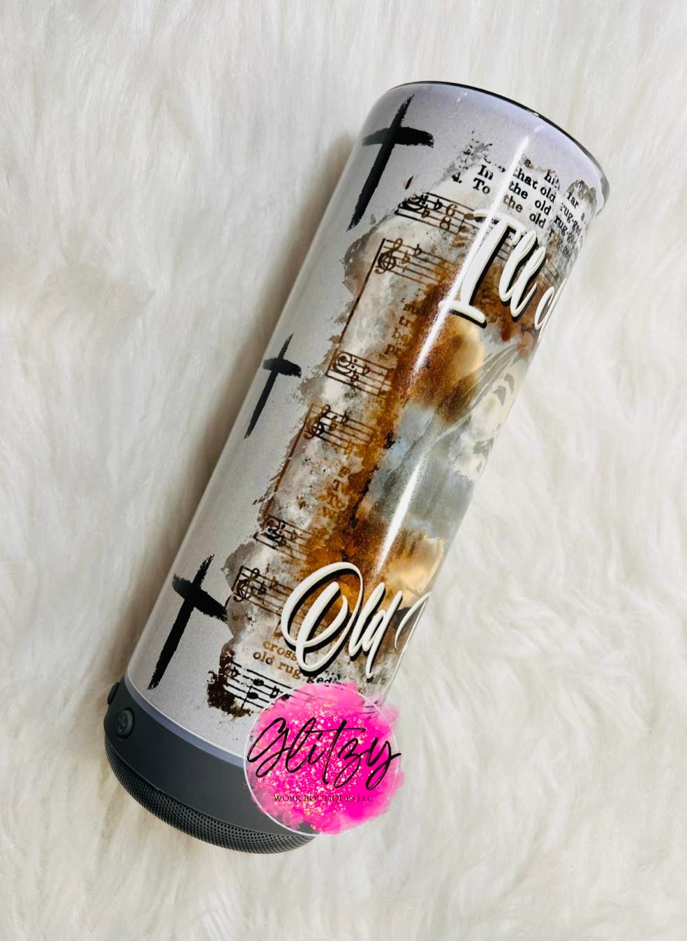 I'll Cling to the Old Rugged Cross 20oz Bluetooth Speaker Tumbler