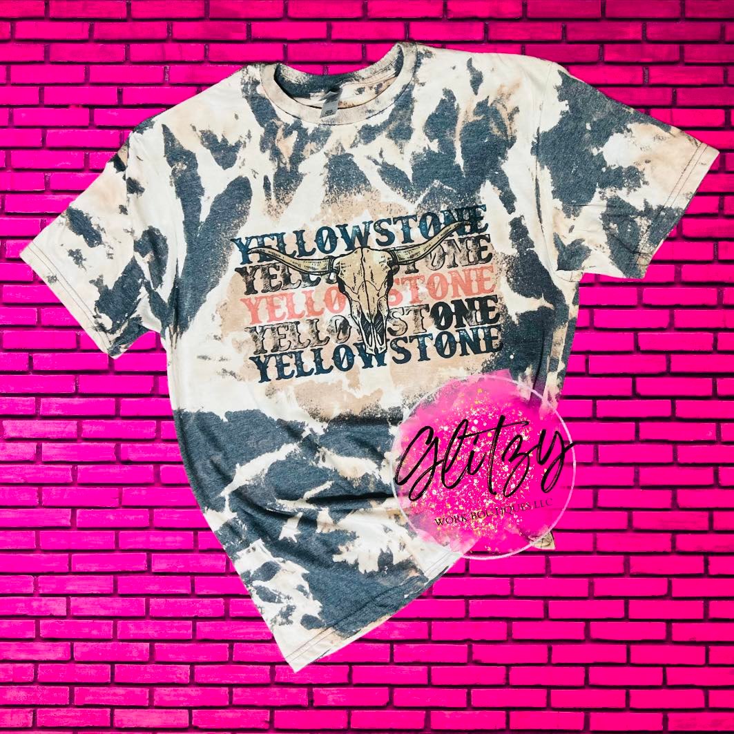 YELLOWSTONE BLEACHED TEE