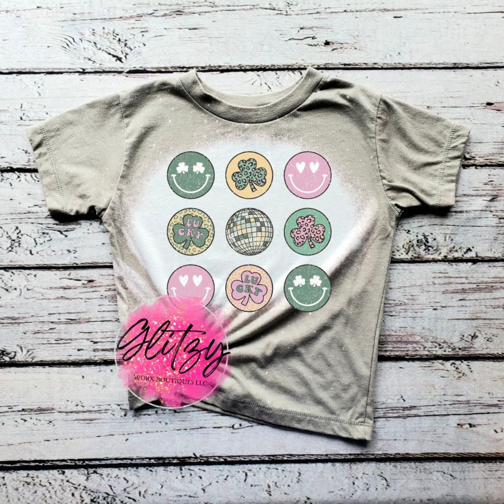 RETRO ST PATRICK'S CLOVER DISCO SMILEY