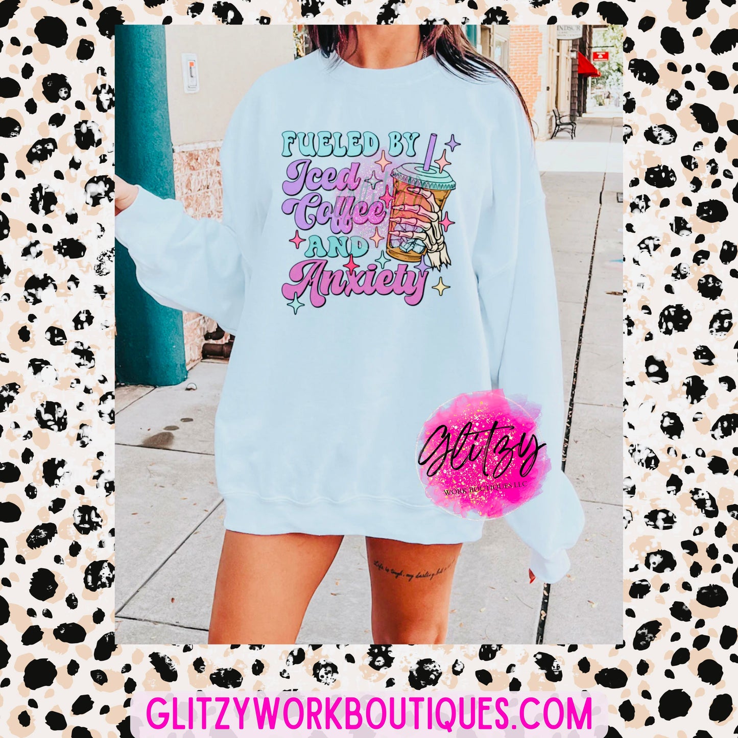 FUELED BY ICED COFFEE AND ANXIETY APPAREL